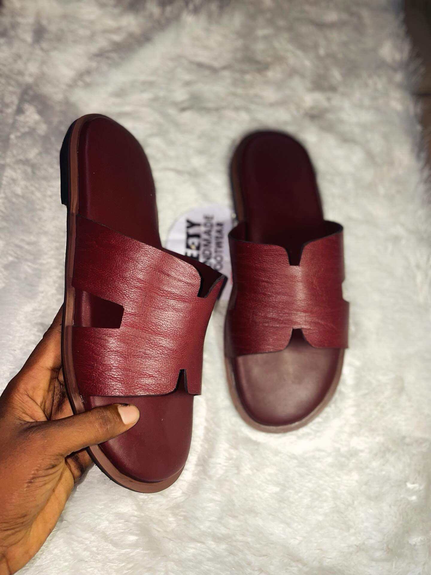 Casual male Leather slide thumbnail 3