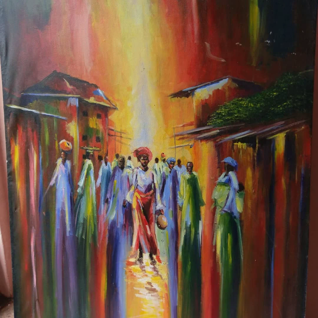 Personalized African Expressionist Painting – Original Storytelling Canvas Artwork thumbnail 5