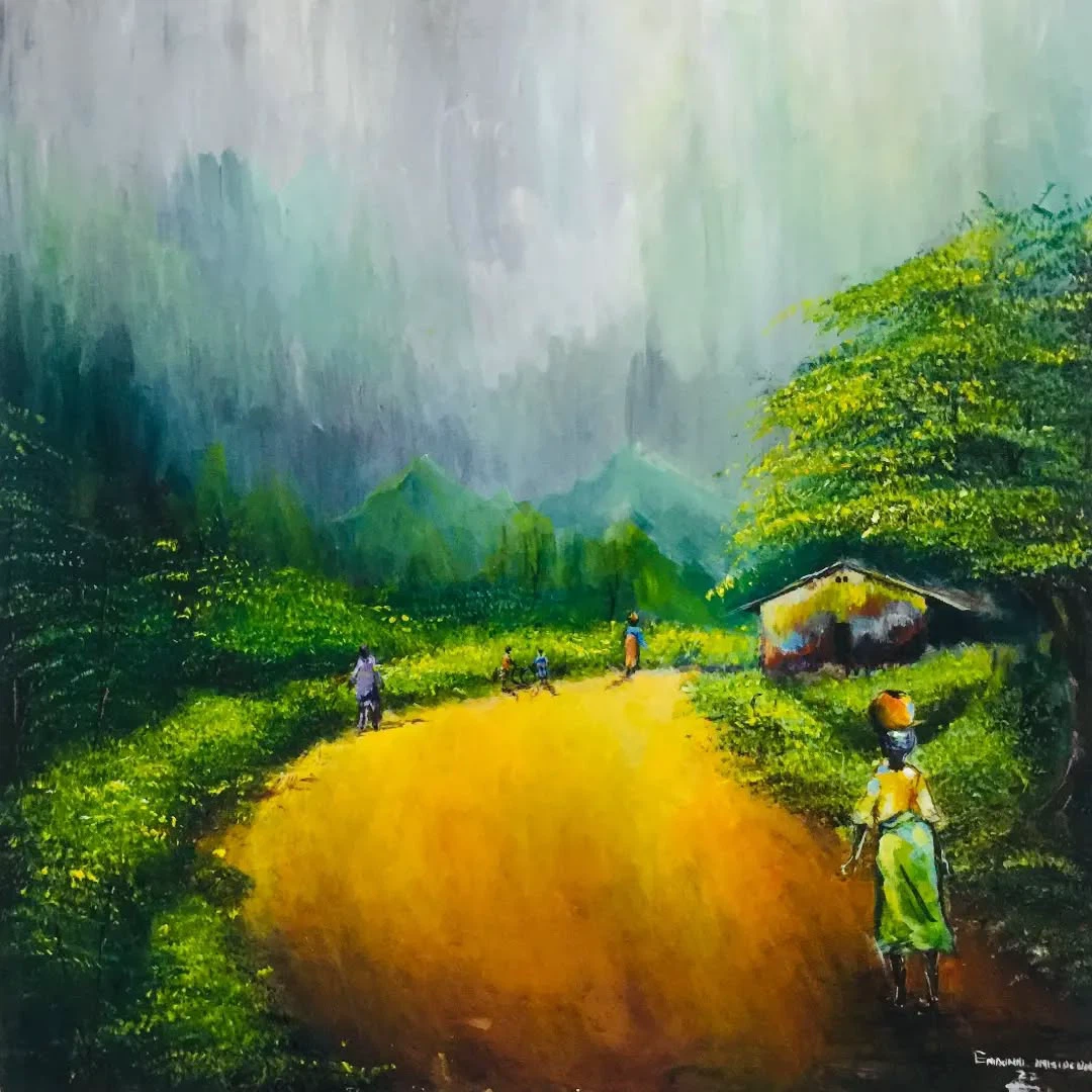 Personalized African Expressionist Painting – Original Storytelling Canvas Artwork thumbnail 1